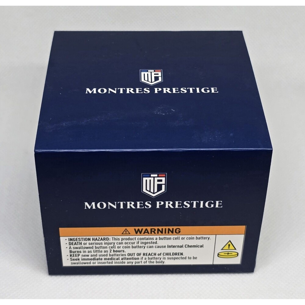 Montres Prestige Men's Silver Blue Watch 42mm MPW-0268 - Picture 7 of 7